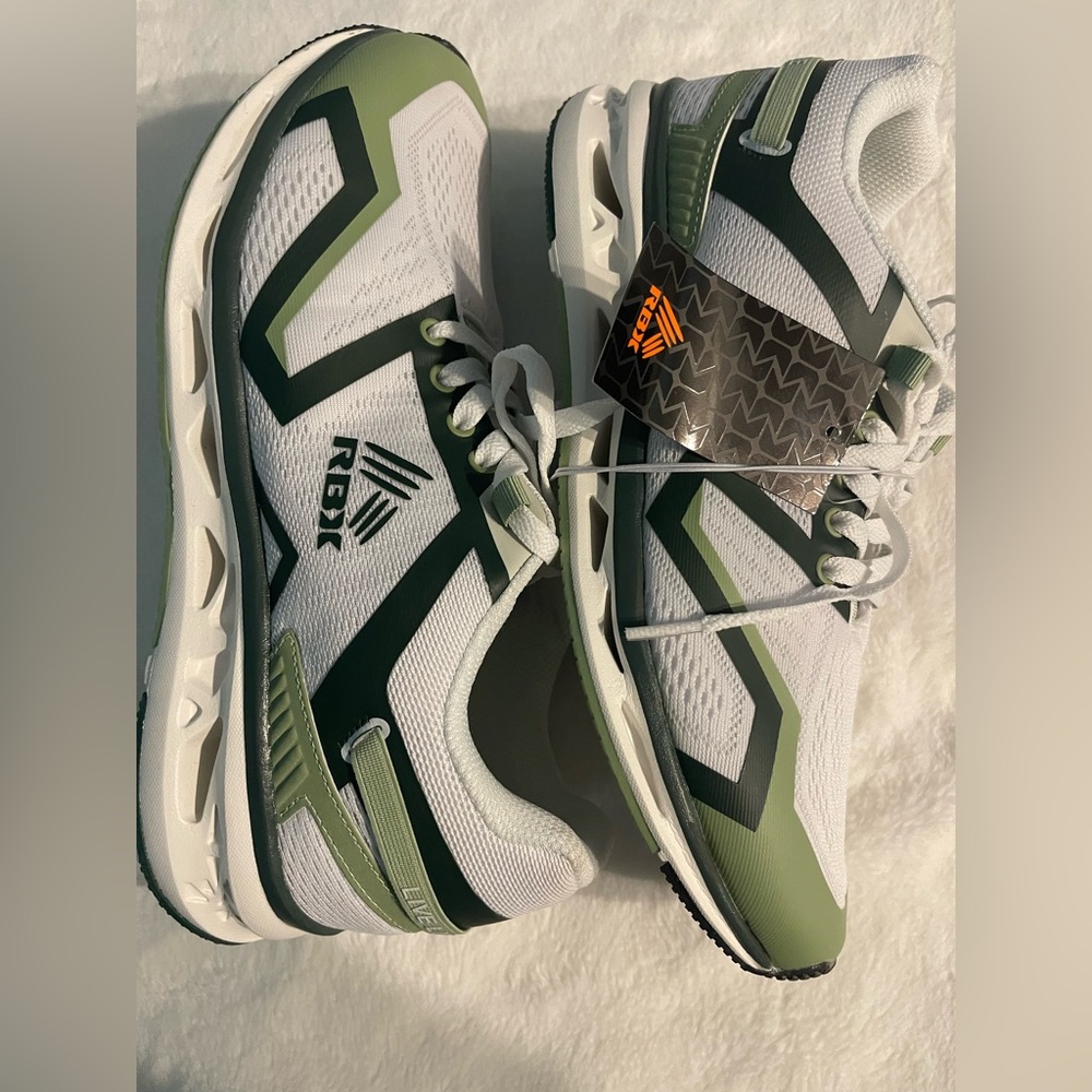 RBX Men's White and Green Athletic Shoes - Picture 6 of 16